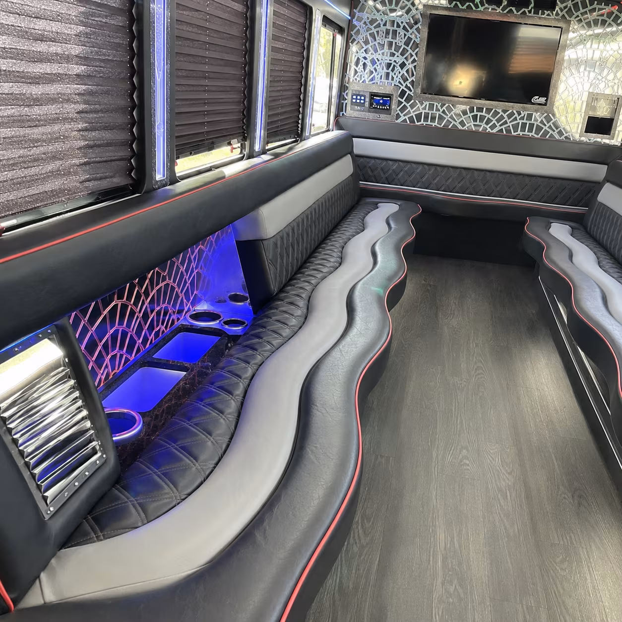 18 Passenger Party Bus Interior