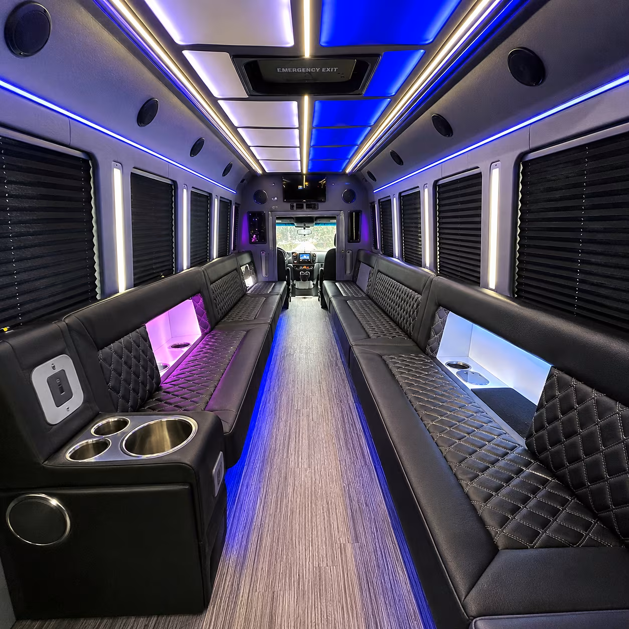 Fort Lauderdale Birthday, Sweet 16, & Quinceañera Transportation party bus interior