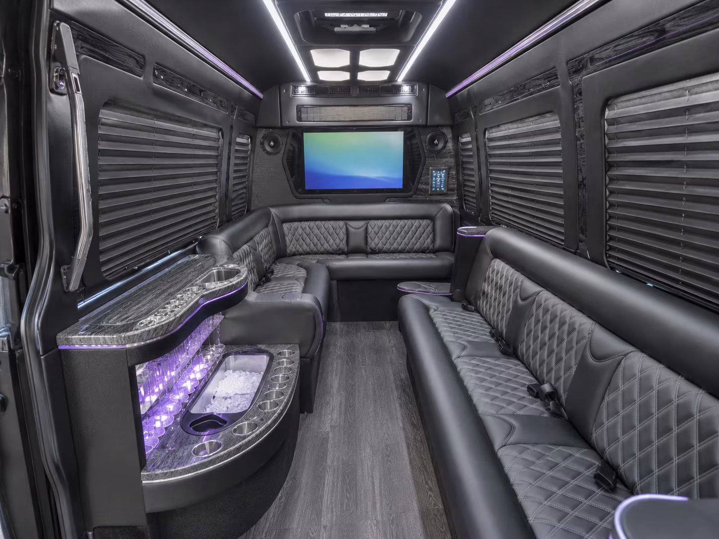 Fort Lauderdale Corporate Transportation party bus interior