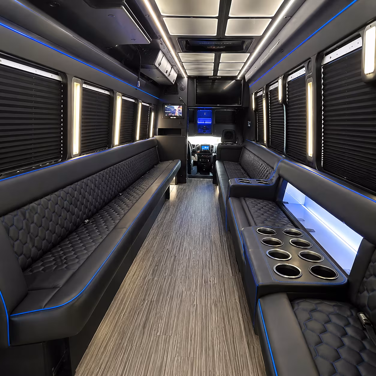 Fort Lauderdale Prom & Homecoming Transportation party bus interior