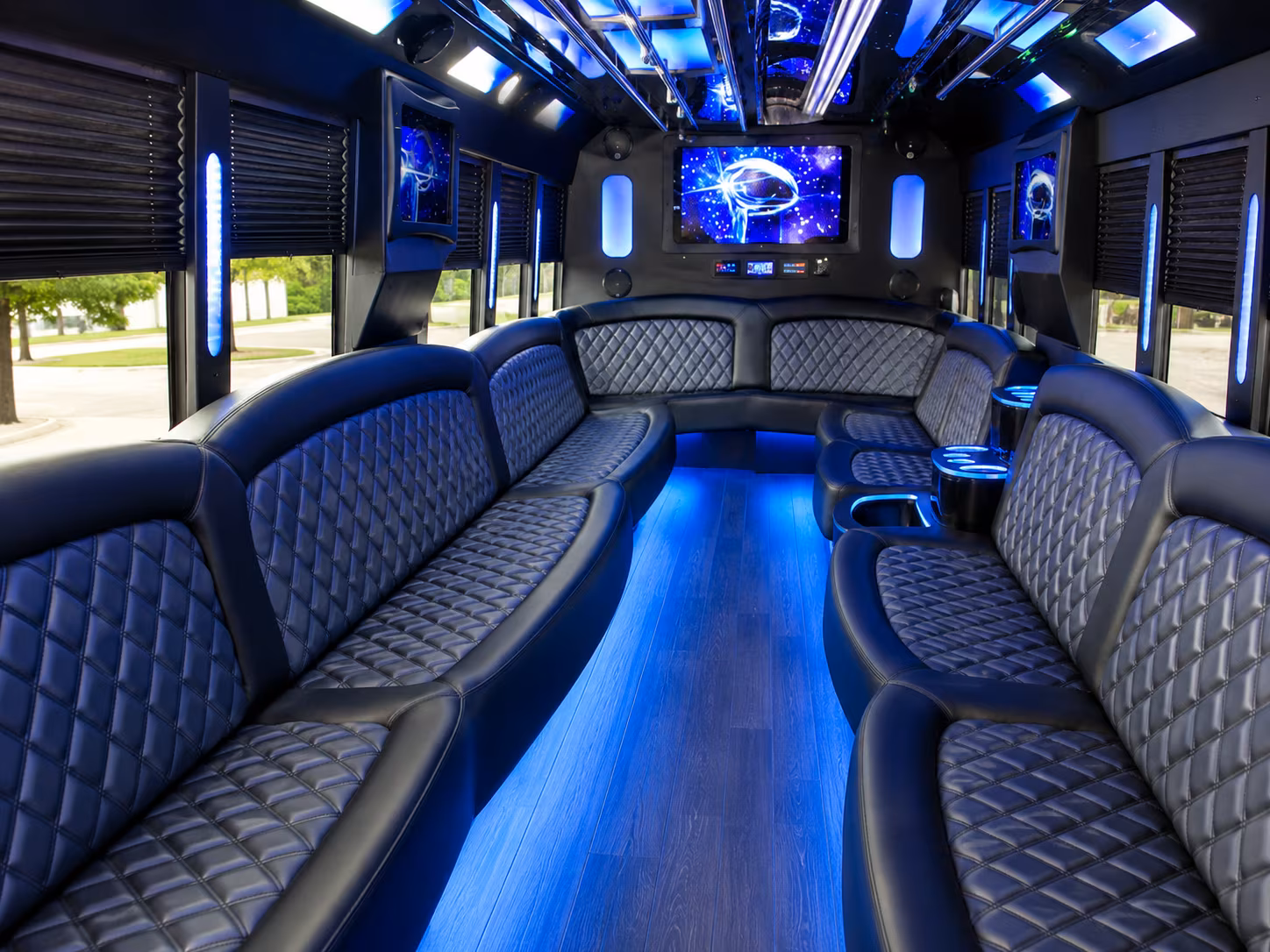 Fort Lauderdale Prom & Homecoming Transportation party bus interior
