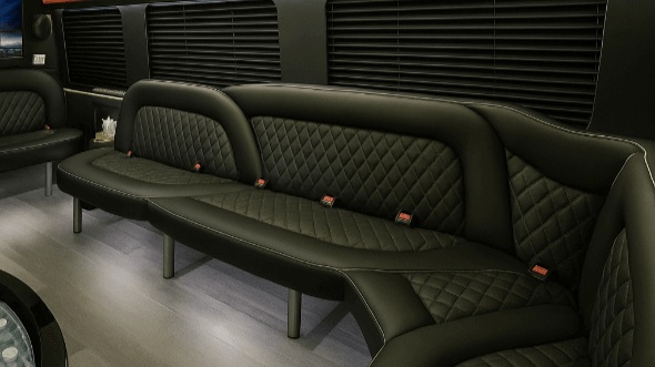 Interior of Charter Bus Company Sunrise's 14 Passenger Sprinter Limousine in Sunrise