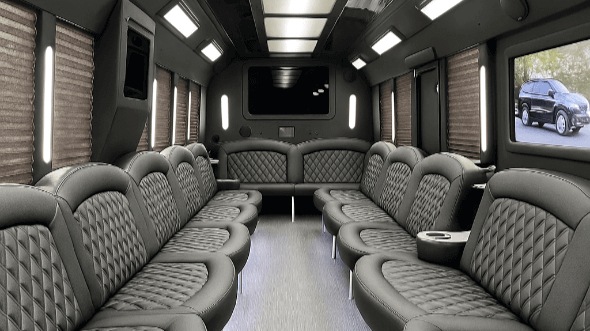 Interior of Charter Bus Company Pompano Beach's 20 Passenger Party Bus in Pompano Beach