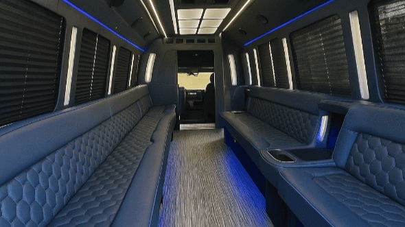 Interior of Charter Bus Company Coral Springs's 25 Passenger Party Bus in Coral Springs