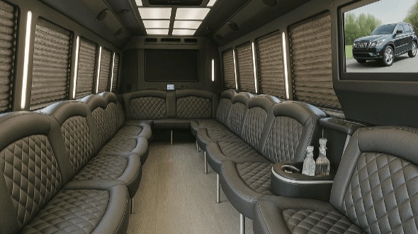 Interior of Charter Bus Company Hollywood's 25 Passenger Party Bus in Hollywood