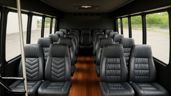 Interior of Charter Bus Company Fort Lauderdale's 28 Passenger Minibus in Fort Lauderdale