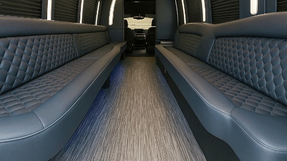 Interior of Charter Bus Company Hollywood's 28 Passenger Party Bus in Hollywood
