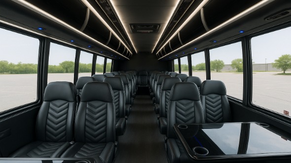 Interior of Charter Bus Company Fort Lauderdale's 30 Passenger Minibus in Fort Lauderdale