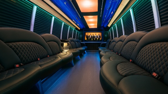 Interior of Charter Bus Company Davie's 30 Passenger Party Bus in Davie