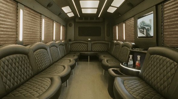 Interior of Charter Bus Company Margate's 30 Passenger Party Bus in Margate