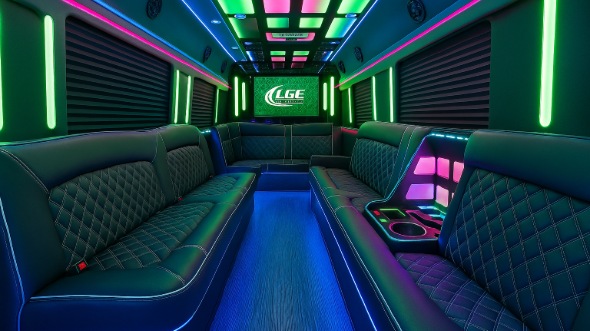 Interior of Charter Bus Company Pembroke Pines's 30 Passenger Party Bus in Pembroke Pines