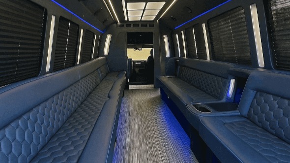 Interior of Charter Bus Company Tamarac's 30 Passenger Party Bus in Tamarac