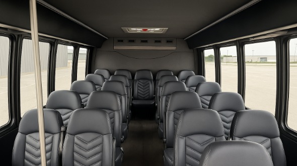 Interior of Charter Bus Company Fort Lauderdale's 35 Passenger Minibus in Fort Lauderdale