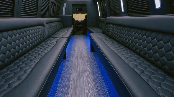 Interior of Charter Bus Company Miramar's 40 Passenger Party Bus in Miramar