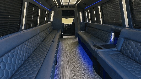 Interior of Charter Bus Company Tamarac's 40 Passenger Party Bus in Tamarac