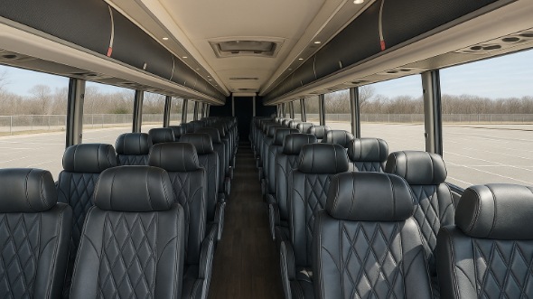 Interior of Charter Bus Company Fort Lauderdale's 44 Passenger Charter Bus in Fort Lauderdale