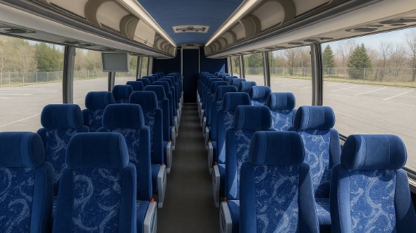 Interior of Charter Bus Company Fort Lauderdale's 47 Passenger Charter Bus in Fort Lauderdale
