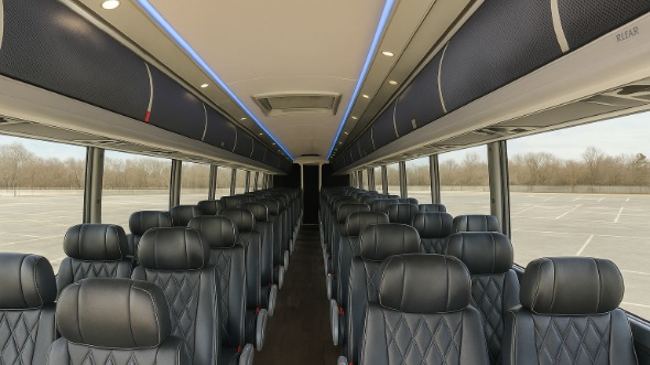 Interior of Charter Bus Company Fort Lauderdale's 48 Passenger Charter Bus in Fort Lauderdale
