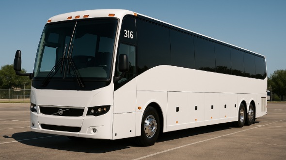 Exterior of Charter Bus Company Fort Lauderdale's 51 Passenger Charter Bus in Fort Lauderdale