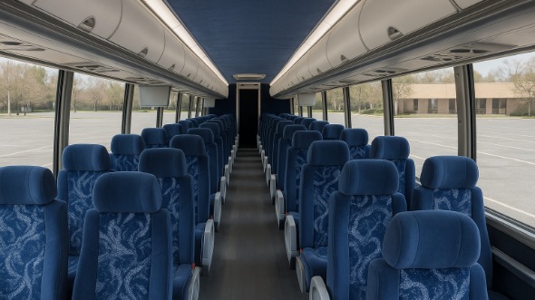 Interior of Charter Bus Company Fort Lauderdale's 51 Passenger Charter Bus in Fort Lauderdale
