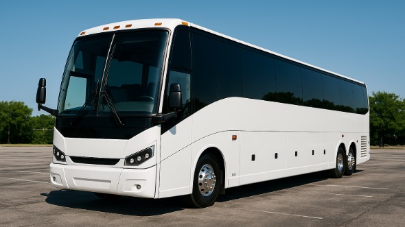 Exterior of Charter Bus Company Fort Lauderdale's 56 Passenger Charter Bus in Fort Lauderdale